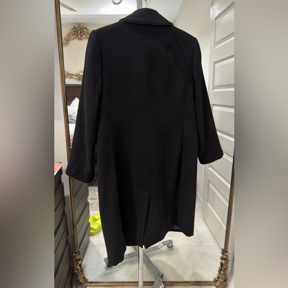 Banana Republic Black Wool Style Coat Blazer Coat PL MACHINE WASHABLE!! - Picture 2 of 8